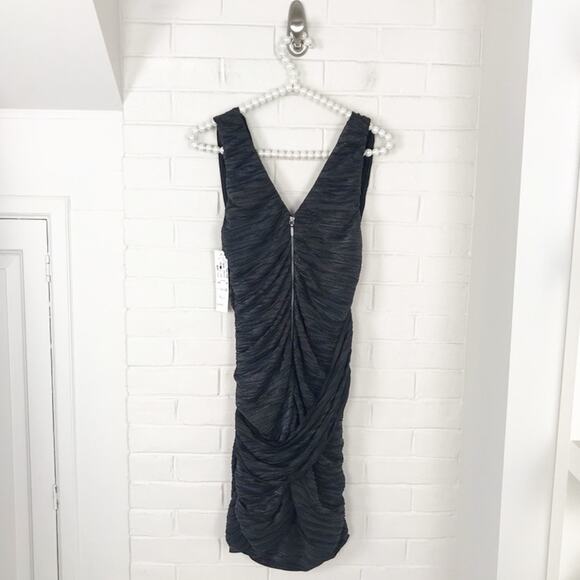 NWT Nicole Miller Sample Black Drape Formal Cocktail Dress Size 4 - Picture 2 of 15